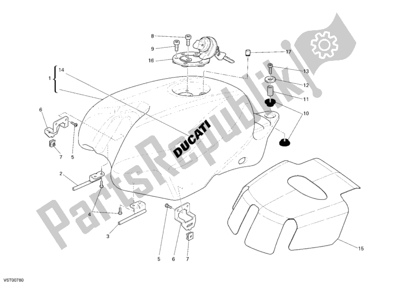 All parts for the Fuel Tank of the Ducati Superbike 1198 S 2010